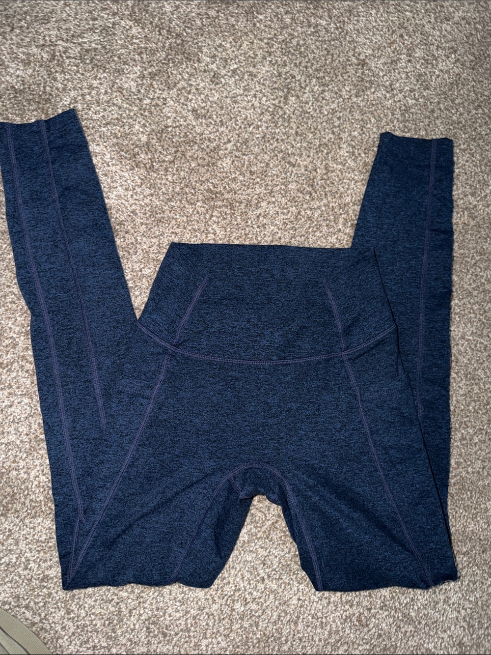Women's High-Waist Navy Seam-Detail Leggings